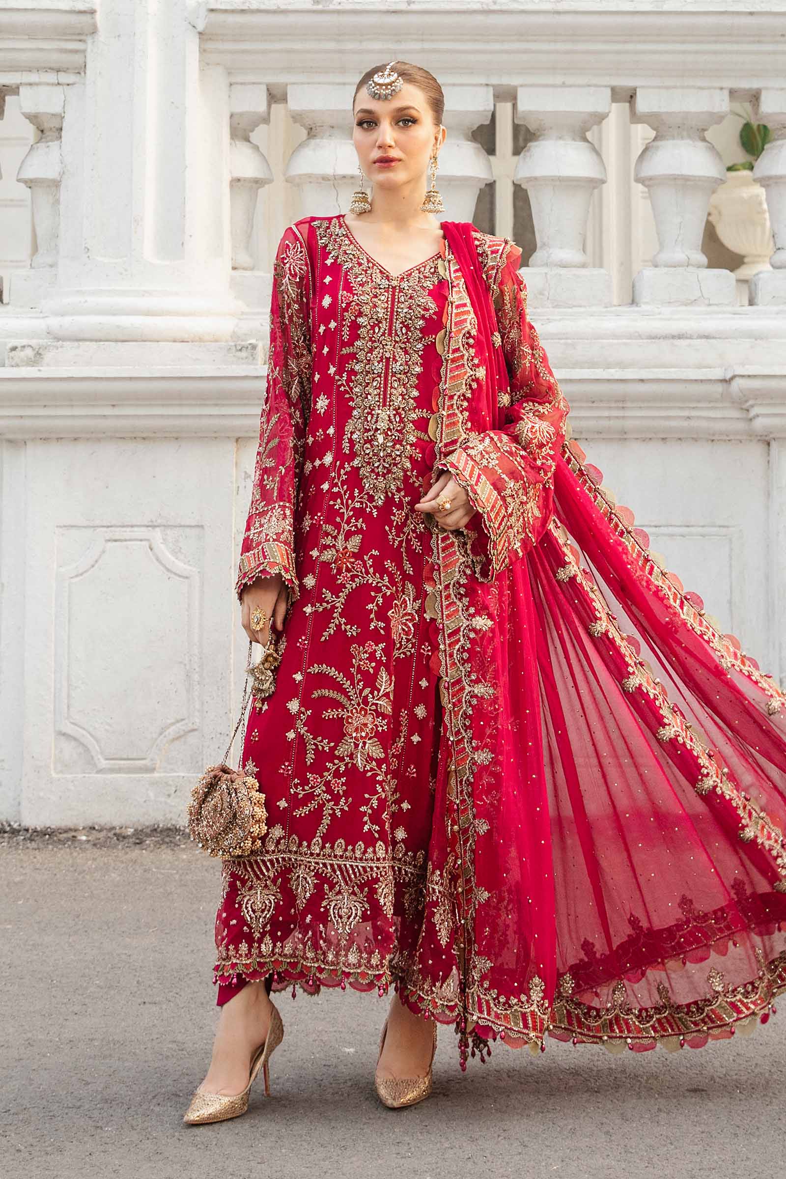 Maria B CHEFFON EMBROIDERED UNSTITCHED 3PC MAXI | KPA0096