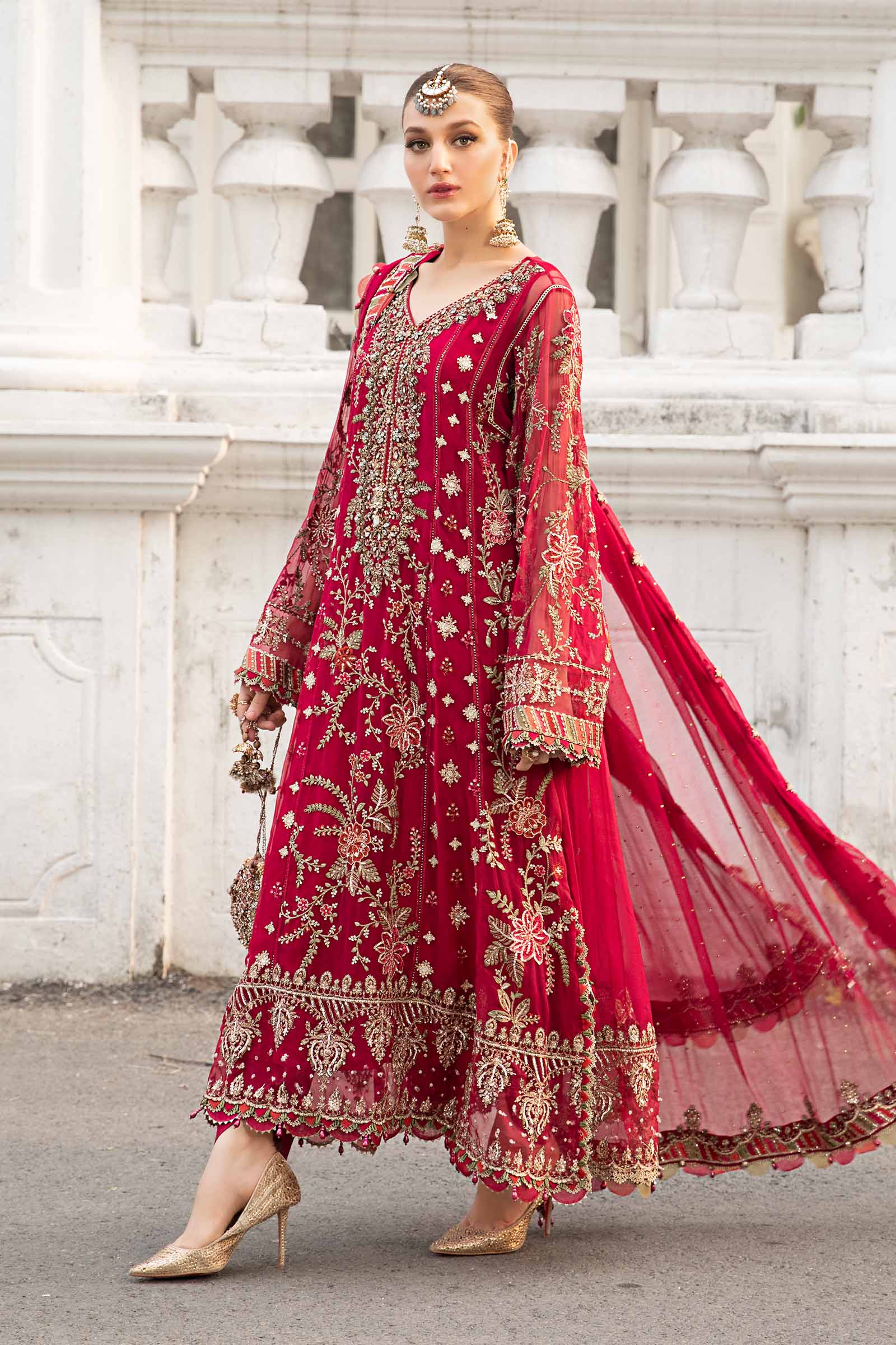 Maria B CHEFFON EMBROIDERED UNSTITCHED 3PC MAXI | KPA0096