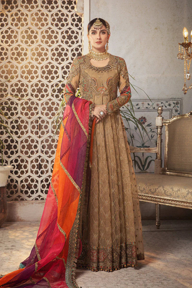 MARIA B WEDDING EMBROIDERED UNSTICHED 3PC MAXI | KPA0116
