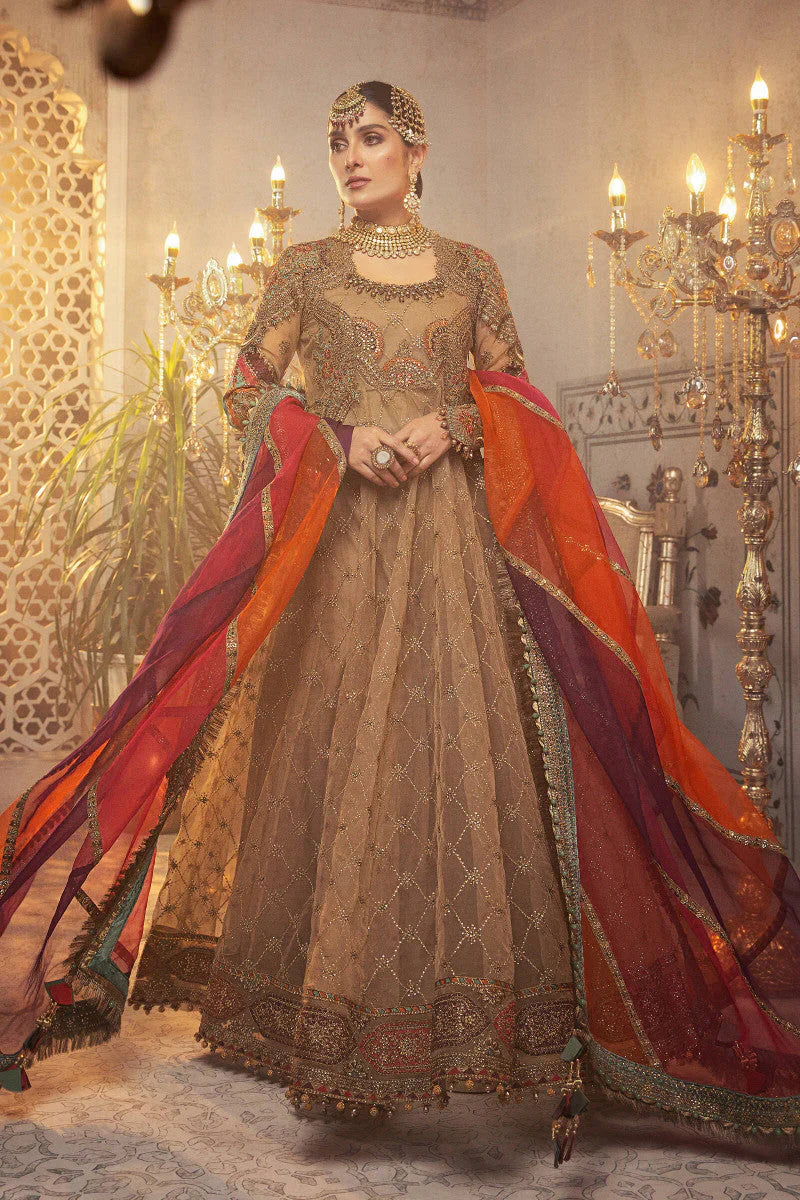 MARIA B WEDDING EMBROIDERED UNSTICHED 3PC MAXI | KPA0116