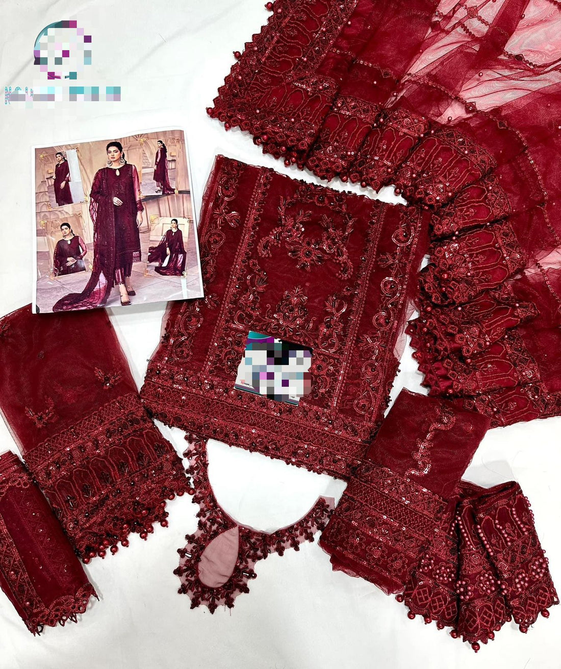 Mushq Wedding Edition – Luxury Net Suit ( RED)