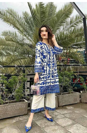 Lulusar Digital Printed 3-Piece Silk Suit ( Design 11)