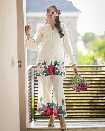 Lulusar Digital Printed 3-Piece Silk Suit ( Design 12)
