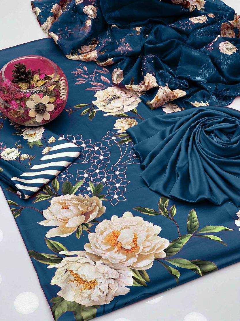 Lulusar Digital Printed 3-Piece Silk Suit ( Design 16)