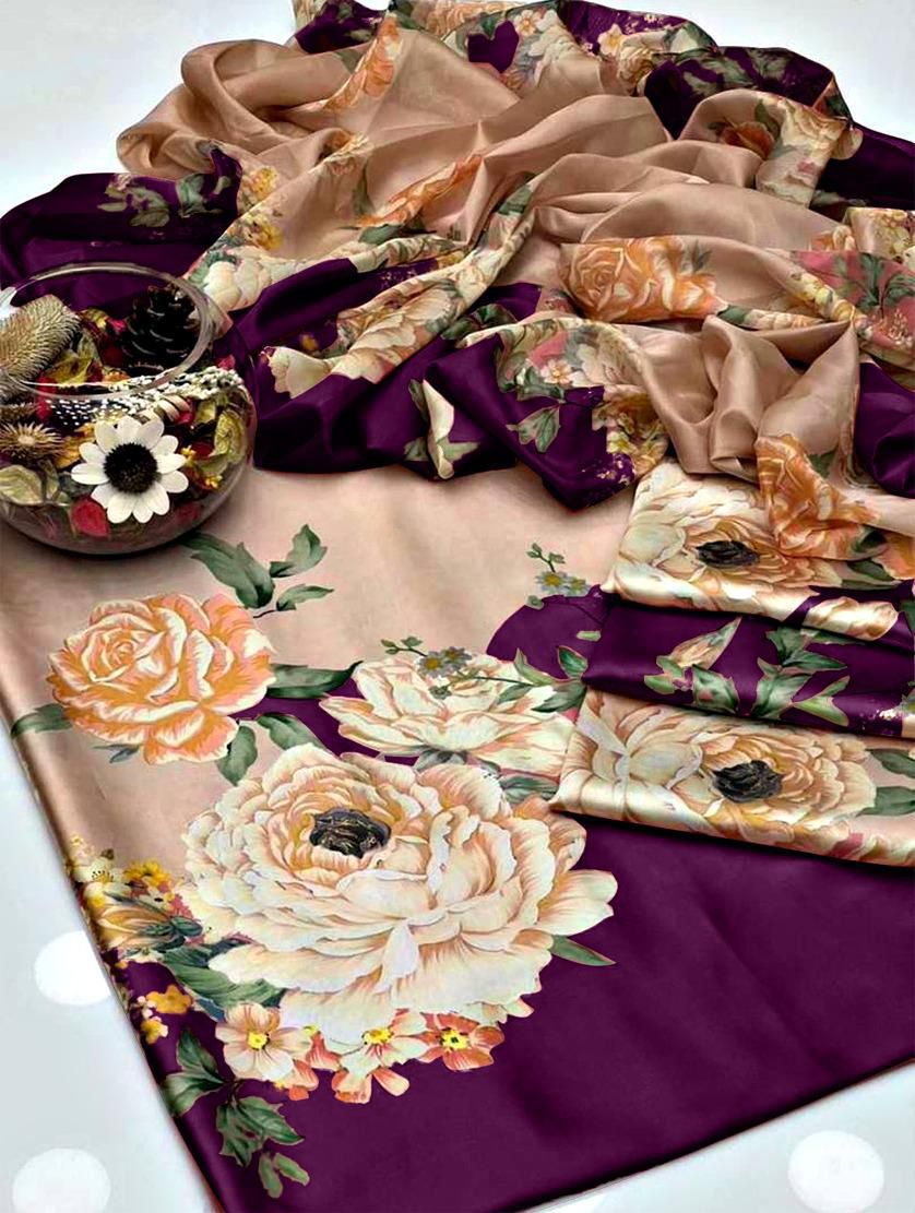 Lulusar Digital Printed 3-Piece Silk Suit ( Design 17)