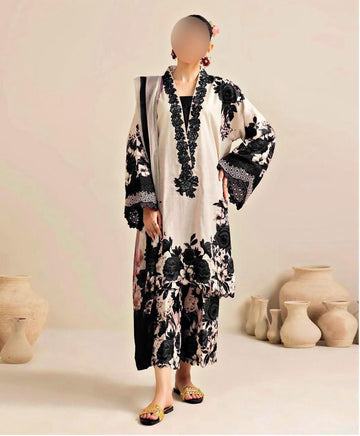 Lulusar Digital Printed 3-Piece Silk Suit ( Design 21)