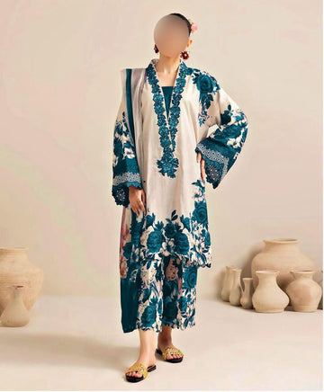 Lulusar Digital Printed 3-Piece Silk Suit ( Design 22)