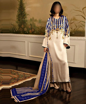 Lulusar Digital Printed 3-Piece Silk Suit ( Design 33)