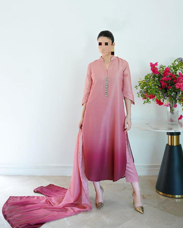Lulusar Digital Printed 3-Piece Silk Suit ( Design 36)