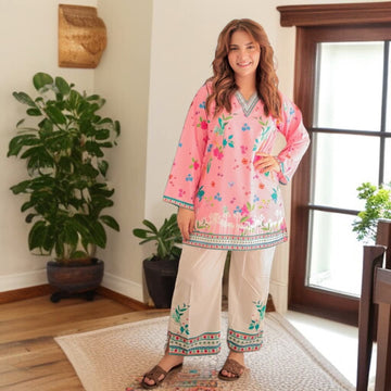 Lulusar Digital Printed 3-Piece Silk Suit ( Design 39)