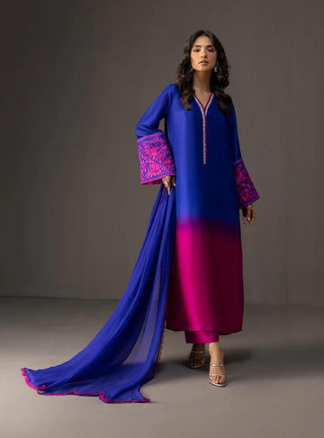 Lulusar Digital Printed 3-Piece Silk Suit ( Design 40)