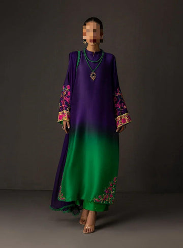 Lulusar Digital Printed 3-Piece Silk Suit ( Design 41)