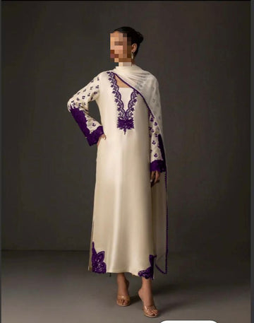 Lulusar Digital Printed 3-Piece Silk Suit ( Design 44)