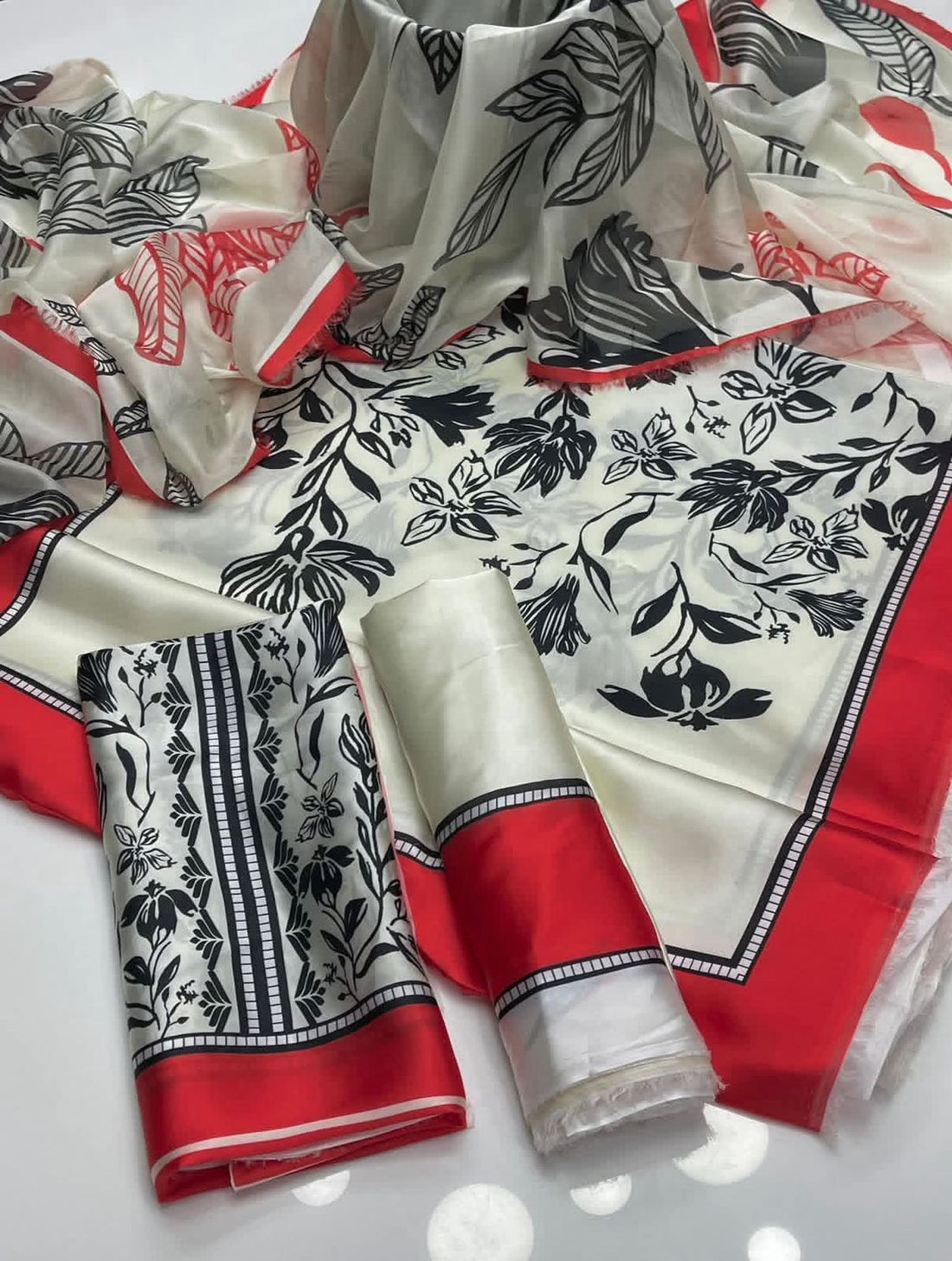 Lulusar Digital Printed 3-Piece Silk Suit ( Design 54)