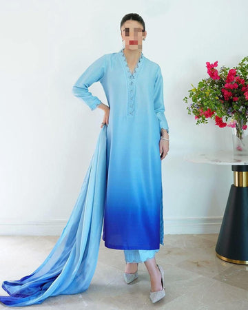 Lulusar Digital Printed 3-Piece Silk Suit ( Design 60)