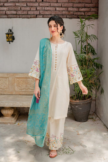 URGE Dhanak 3PC Embroidered Suit ( Article 10)