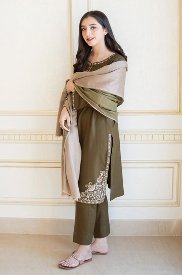 URGE Dhanak 3PC Embroidered Suit ( Article 17)
