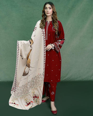 URGE Dhanak 3PC Embroidered Suit ( Article 18)