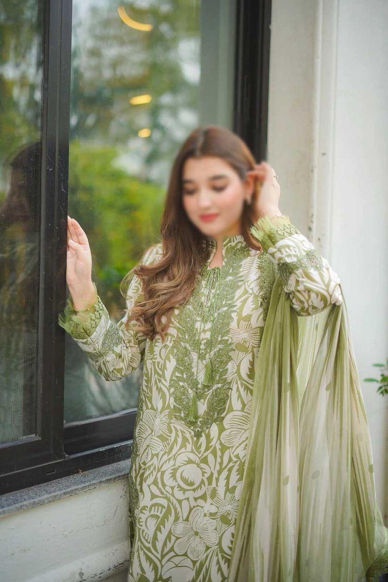 Aneelas Printed UNSTITCHED 3PC SUIT | KPA0095