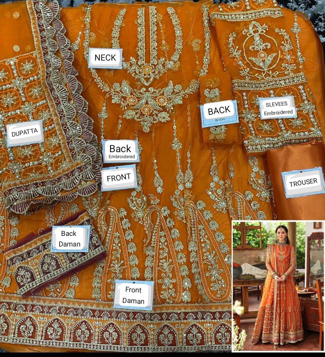 AFROZEH EMBROIDERED UNSTITCHED 3PC MAXI | KPA0125