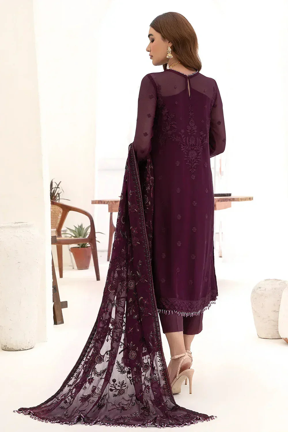 ZARIF CHIFFON EMBROIDERED UNSTITCHED 3PC SUIT | KPA0072