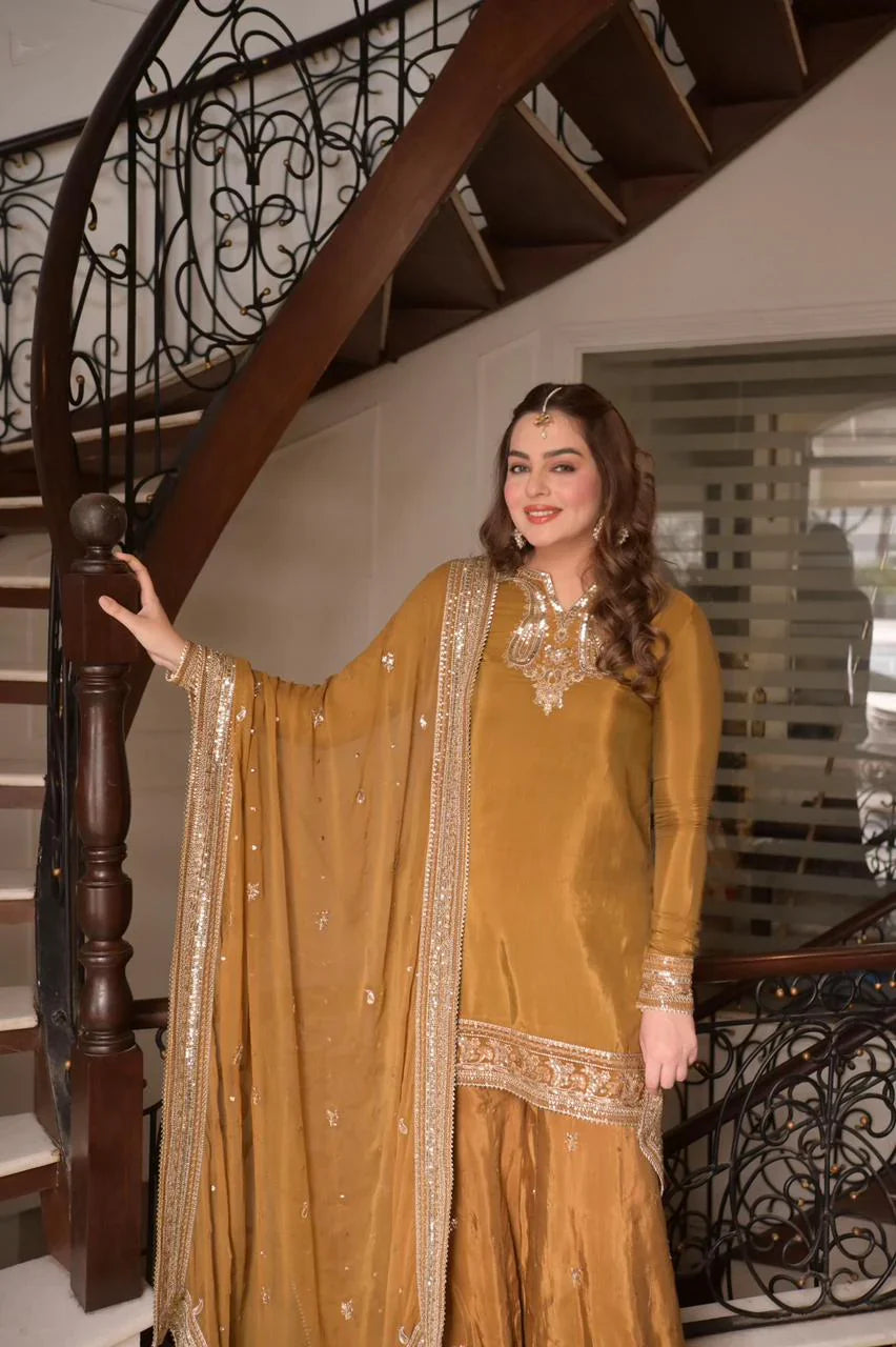 ANEELA’S CHIFFON EMBROIDERED UNSTITCHED 3PC SUIRT | KPA0126