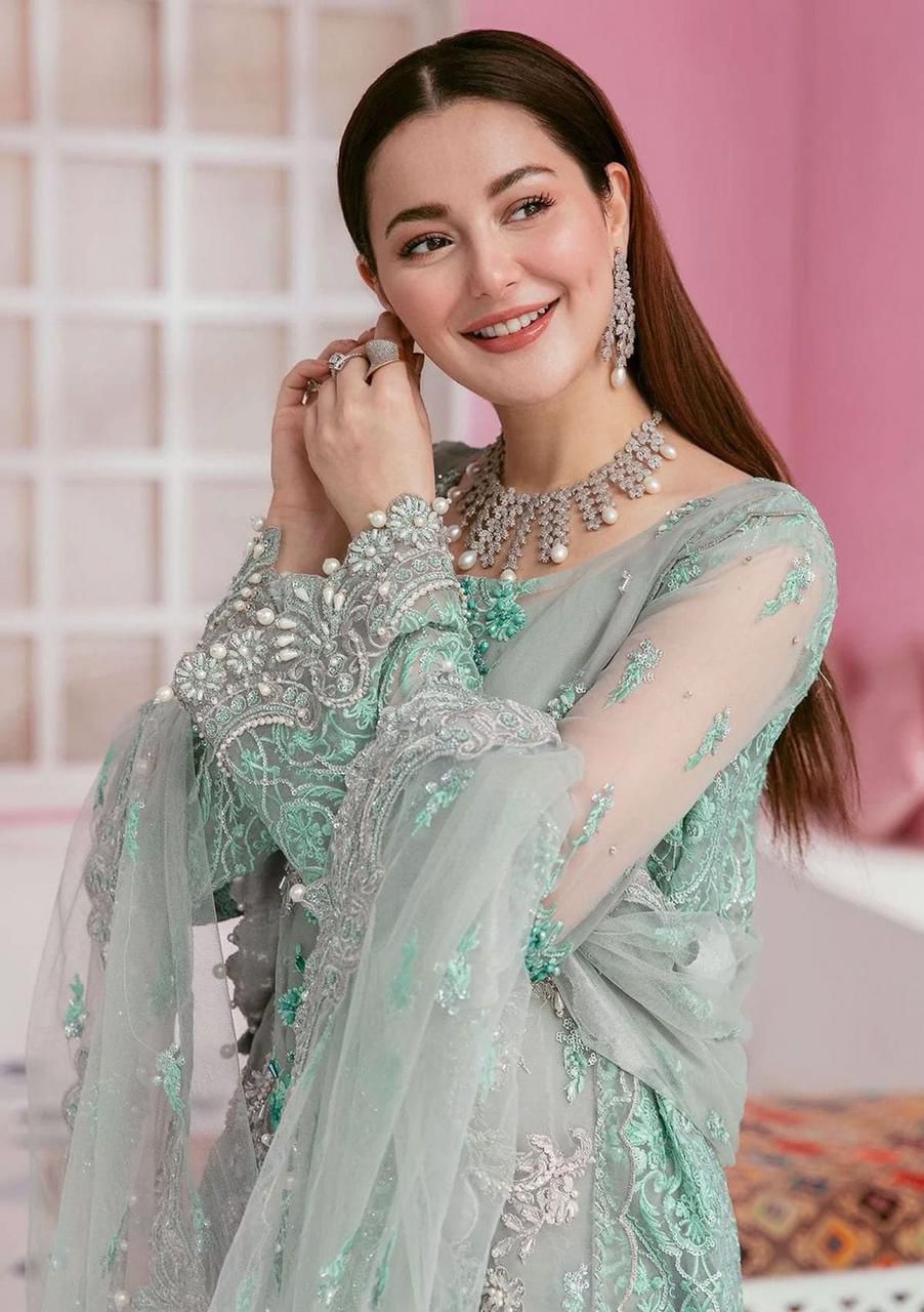 EMBROIDERED ORGANZA UNSTITCHED 3PC SET | KPA0039