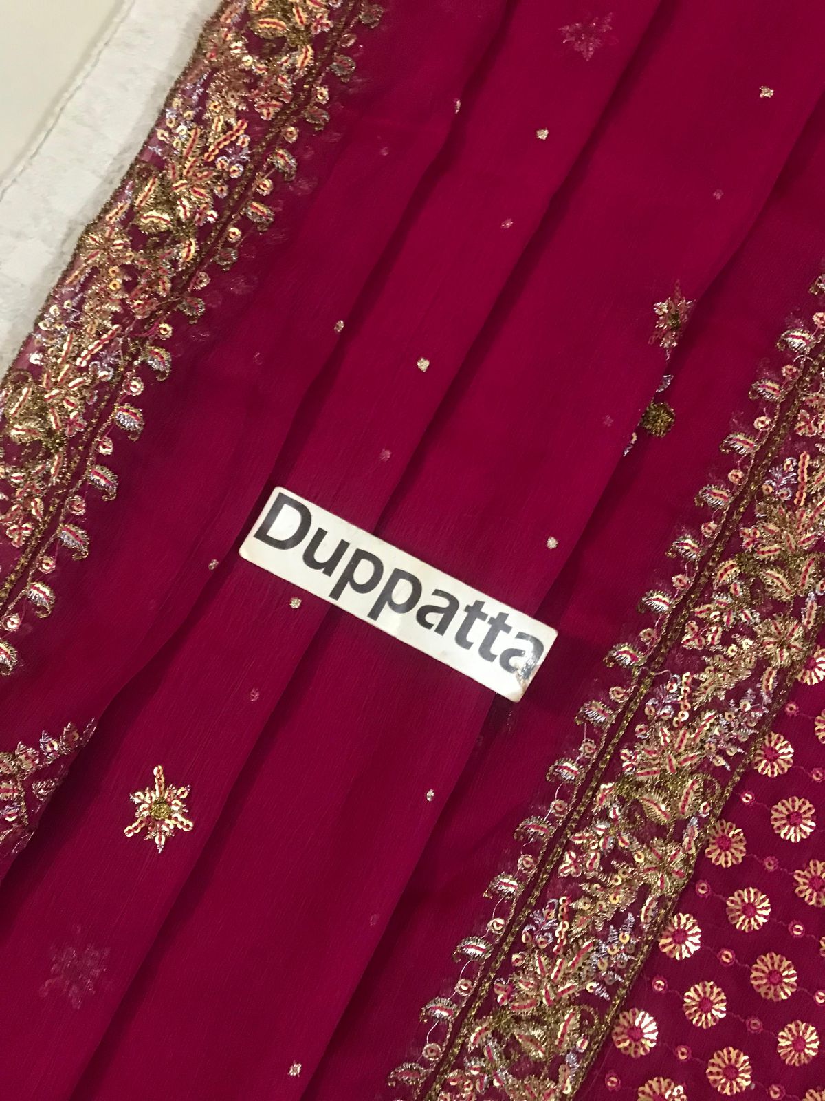 HARIS SHAKEEL – AISHA MARGENTA UNSTICHTED EMBROIDERED 3PC MAXI - KPA0127