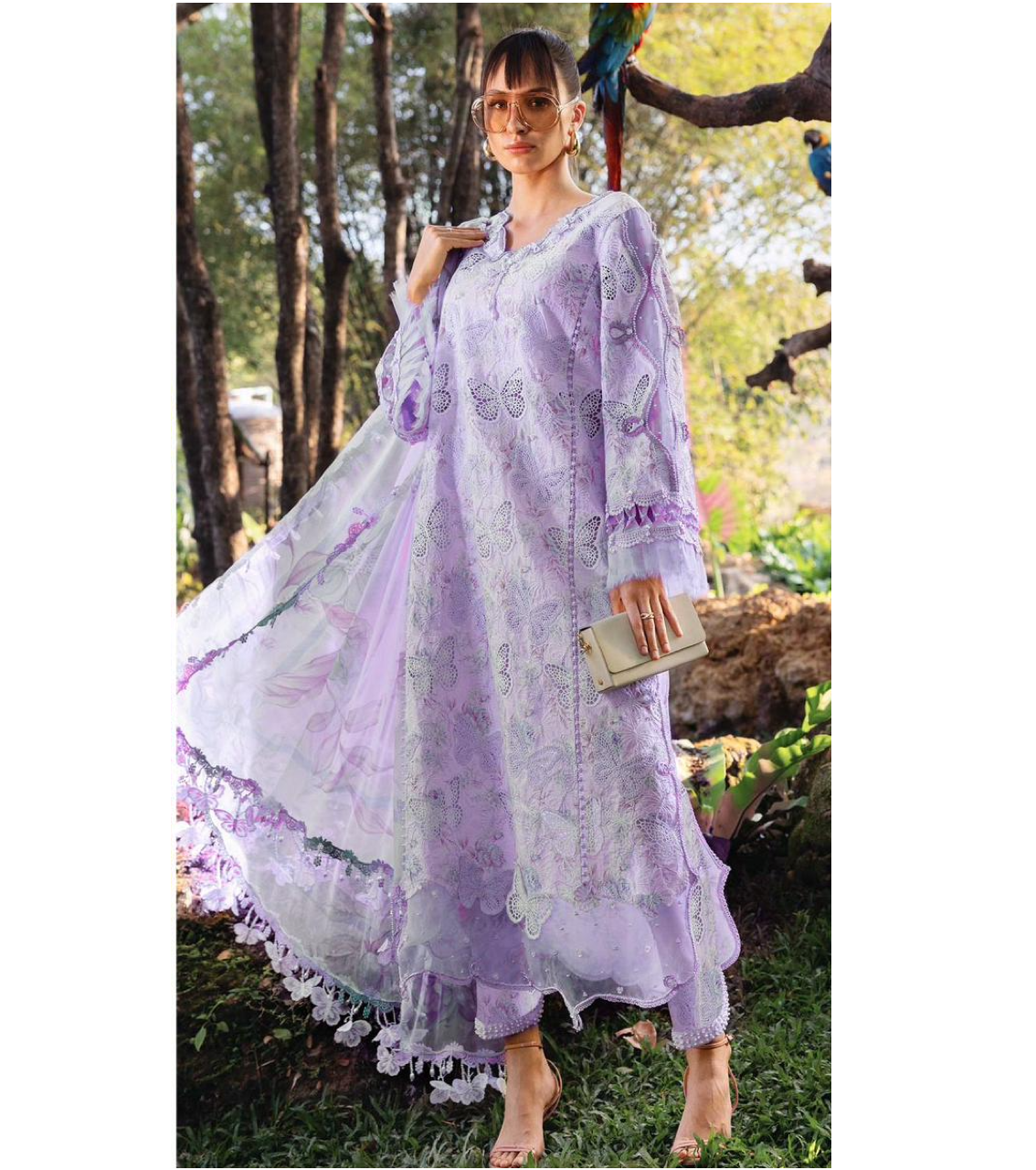 MARIA.B BUtterfly  EMBROIDERED UNSTITCHED 3PC SUIT | KPA0085