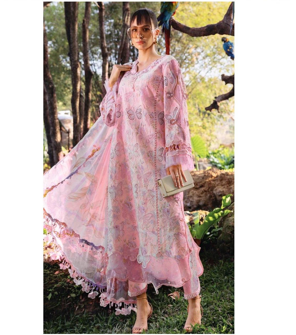 MARIA.B BUtterfly  EMBROIDERED UNSTITCHED 3PC SUIT | KPA0085