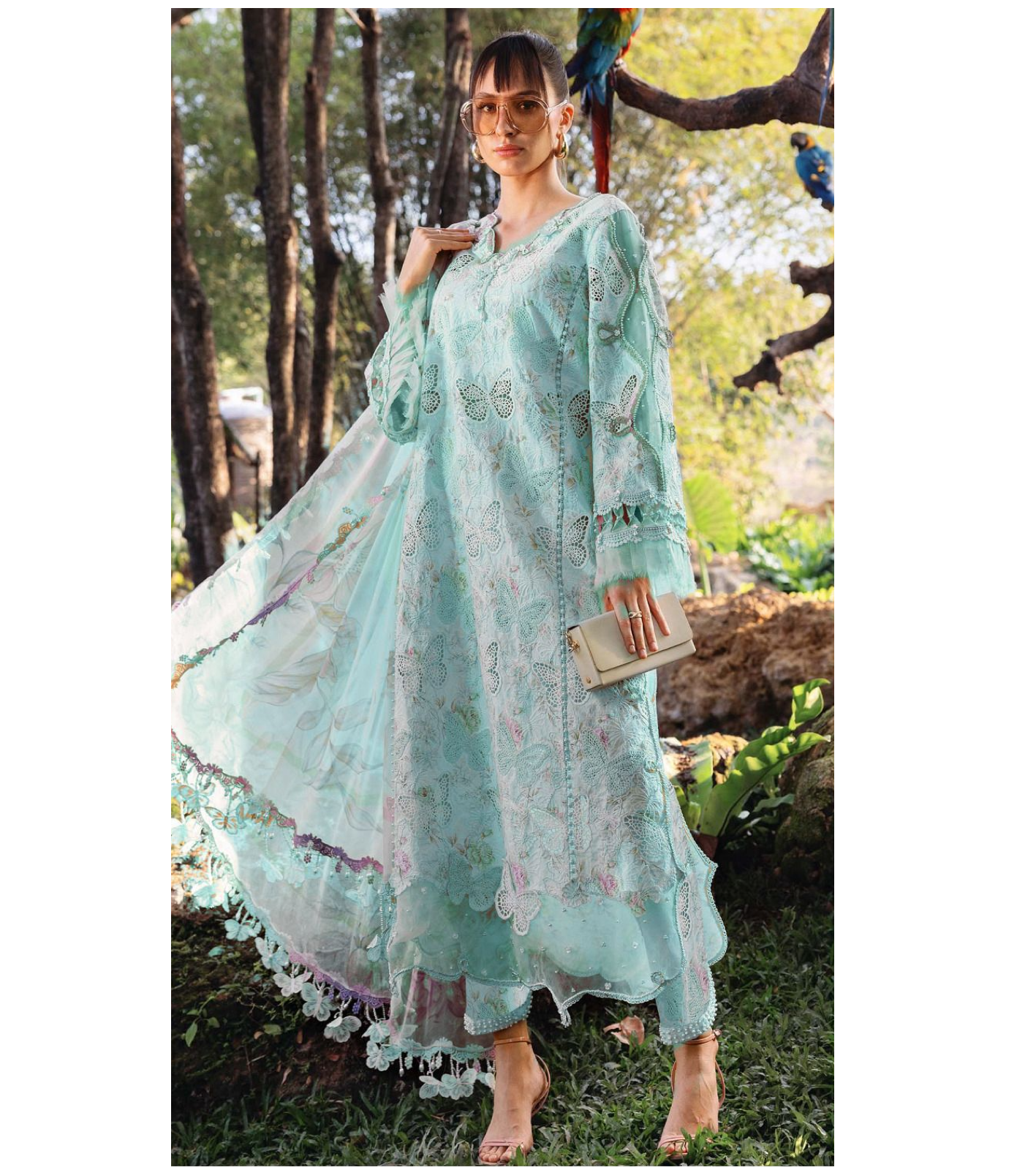 MARIA.B BUtterfly  EMBROIDERED UNSTITCHED 3PC SUIT | KPA0085